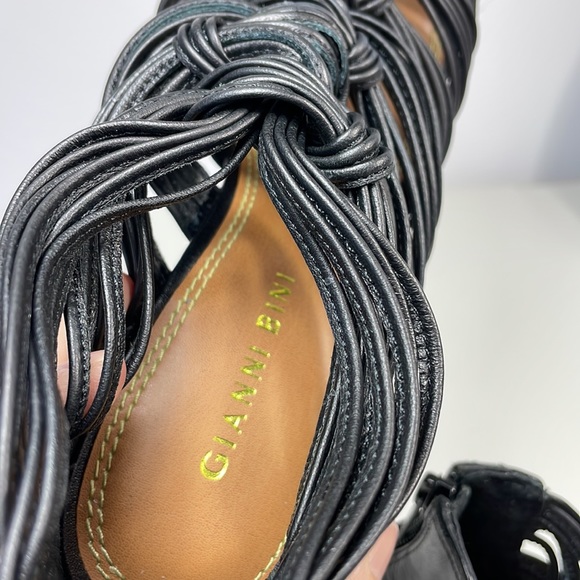 GIANNI BINI Black leather sandals, heels, Size 8 - Picture 4 of 8